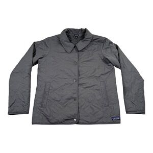Patagonia Jacket Womens Small Gray Quilted Los Gatos Fleece Lined Snap STY 25195